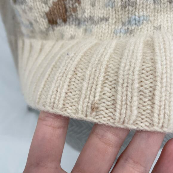 Vintage Ralph Lauren Wool Sweater Sled Dog Huskies Winter Holiday Hoodie Size S - Picture 13 of 16